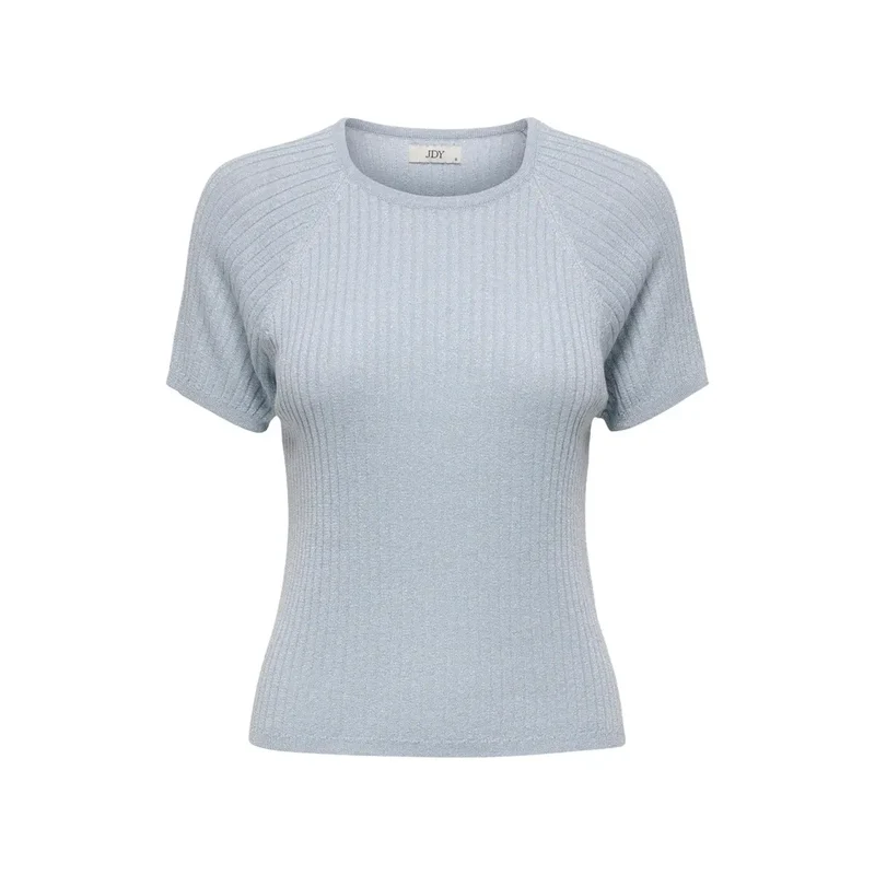 T-shirt Jacqueline De Yong pour femmes, bleu clair, en viscose, col rond