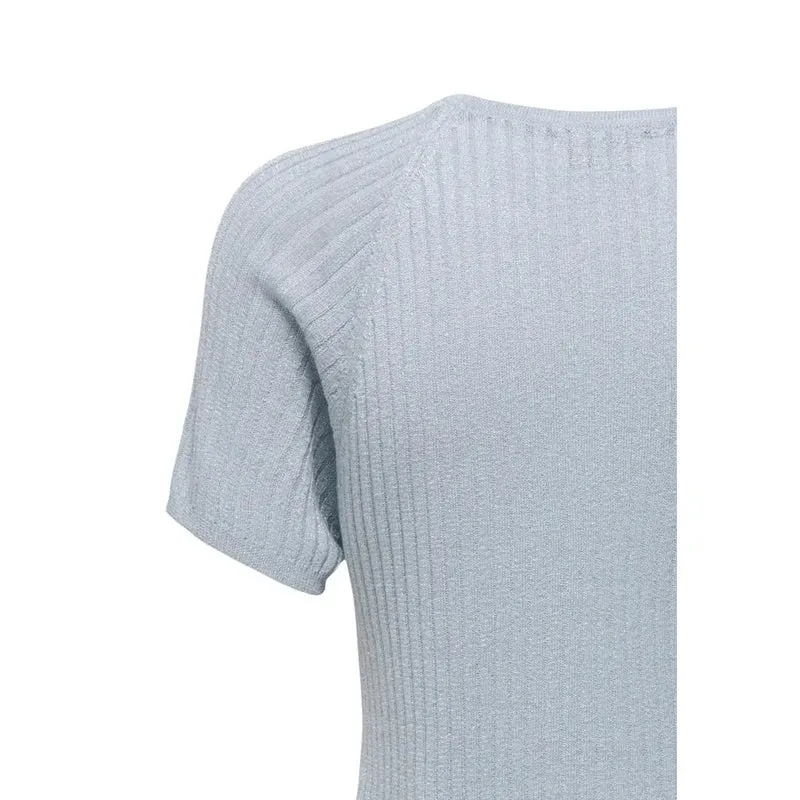 T-shirt Jacqueline De Yong pour femmes, bleu clair, en viscose, col rond