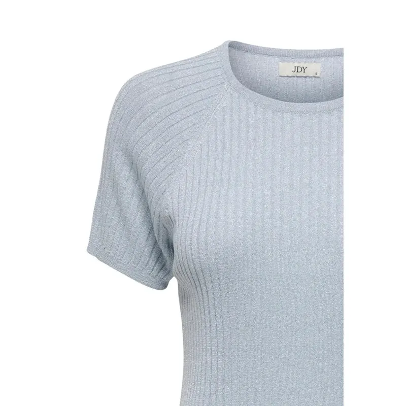 T-shirt Jacqueline De Yong pour femmes, bleu clair, en viscose, col rond