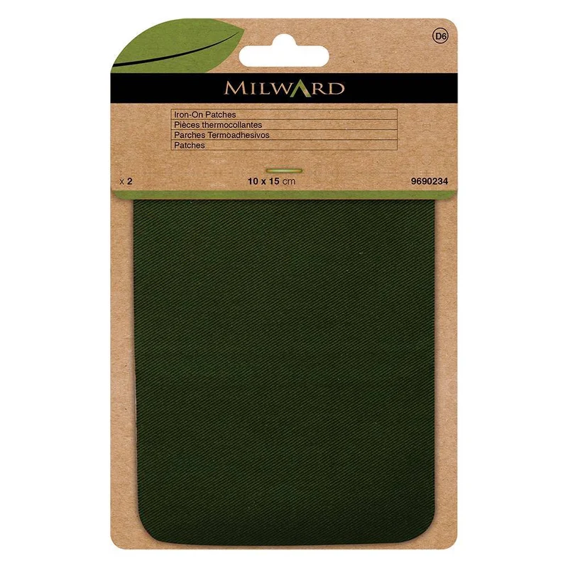 Milward Green | Patchs Thermocollants | 10 × 15 cm | Réparation et renfort textile