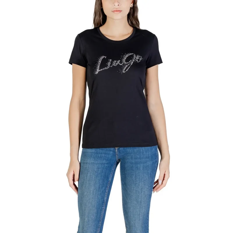 Liu Jo Women Blanc Imprimé Manches Courtes Col Rond T Shirt