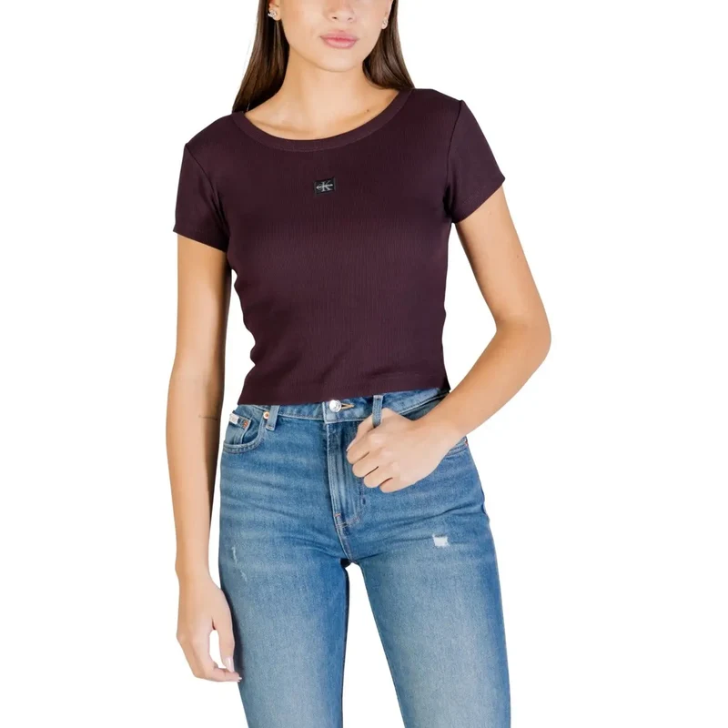 Calvin Klein Jeans Women Light Blue Short Sleeve Round Neck T shirt