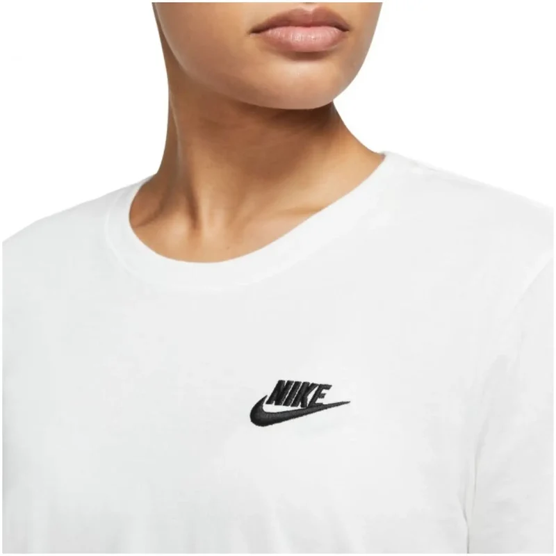 Nike Women All Season White Cotton Round Neck Short Sleeve T-Shirt