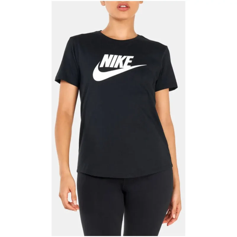 Nike Women White Printed Cotton Round Neck T Shirt (T-shirt en coton imprimé à col rond)
