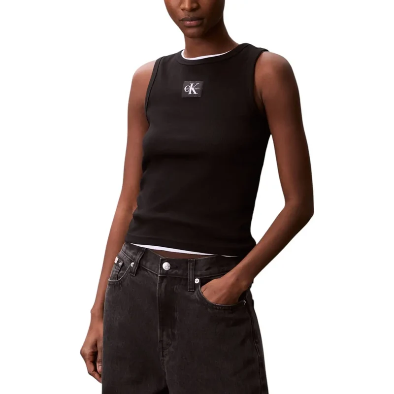Débardeur sans manches à col rond Calvin Klein Jeans Women Light Blue