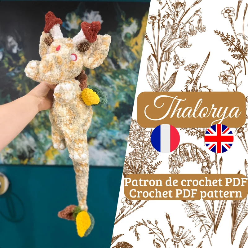 Thalorya - Le dragon elfique automnal | Patron au crochet - [FR-EN]