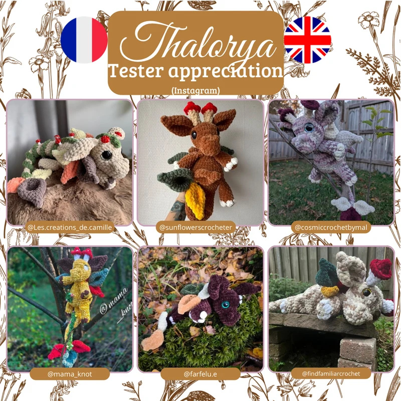Thalorya - Le dragon elfique automnal | Patron au crochet - [FR-EN]