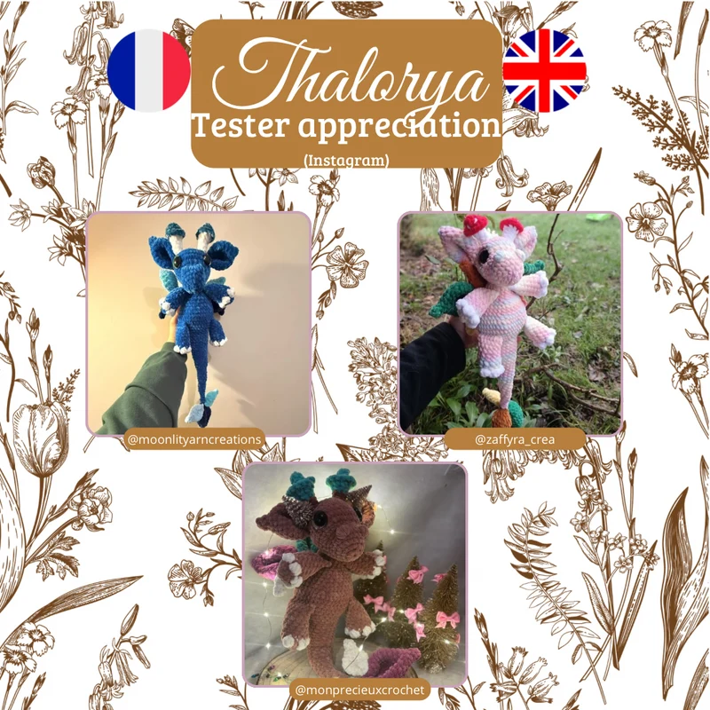 Thalorya - Le dragon elfique automnal | Patron au crochet - [FR-EN]