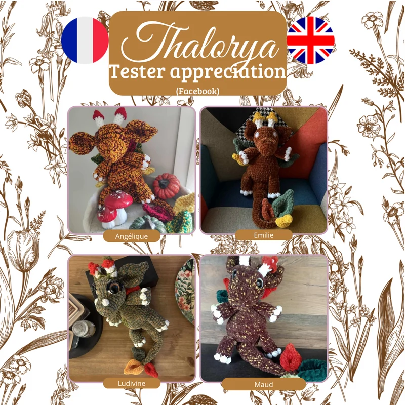 Thalorya - Le dragon elfique automnal | Patron au crochet - [FR-EN]