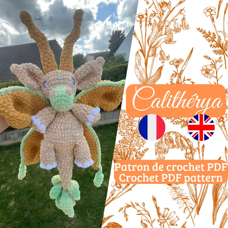Calithérya - Le dragon elfique estival | Patron au crochet - [FR-EN]