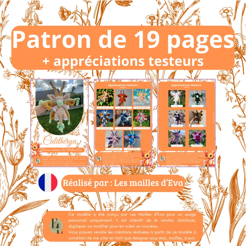 Calithérya - Le dragon elfique estival | Patron au crochet - [FR-EN]