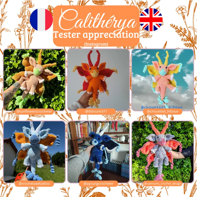 Calithérya - Le dragon elfique estival | Patron au crochet - [FR-EN]