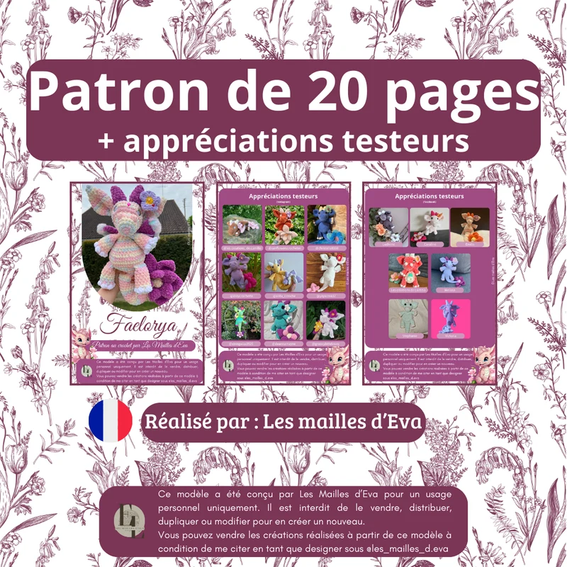 Faelorya - Le dragon elfique printanier | Patron au crochet - [FR-EN]