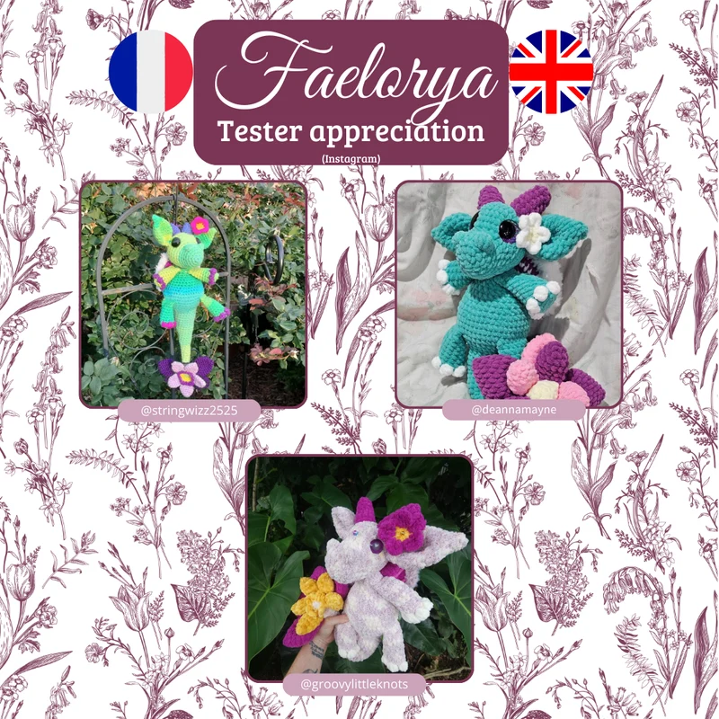 Faelorya - Le dragon elfique printanier | Patron au crochet - [FR-EN]