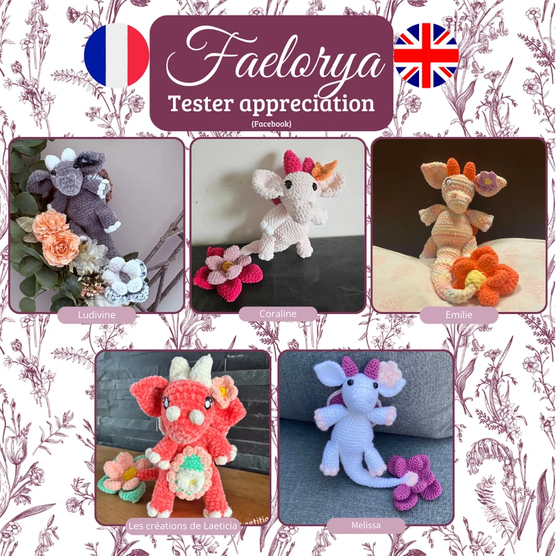 Faelorya - Le dragon elfique printanier | Patron au crochet - [FR-EN]