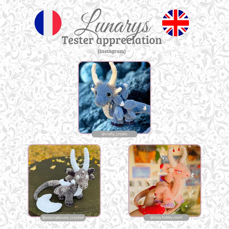 Lunarys - Le dragon de la lune | Patron au crochet - [FR-EN]
