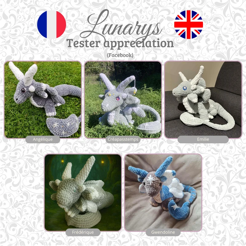 Lunarys - Le dragon de la lune | Patron au crochet - [FR-EN]