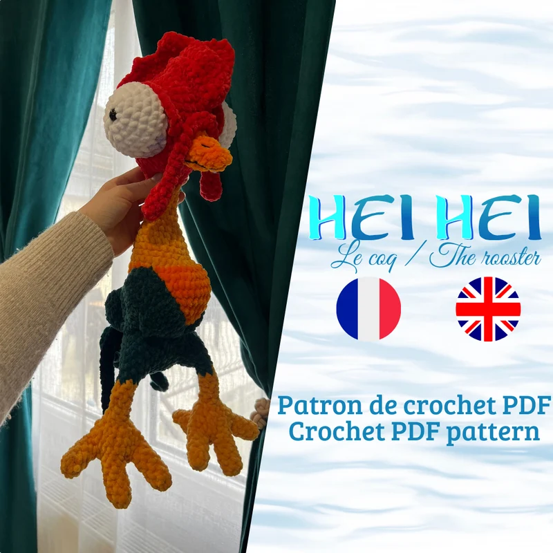 Hei Hei - Le coq | Patron au crochet - [FR-EN]