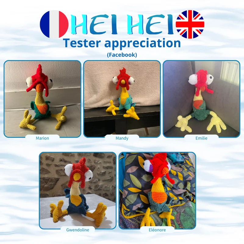 Hei Hei - Le coq | Patron au crochet - [FR-EN]