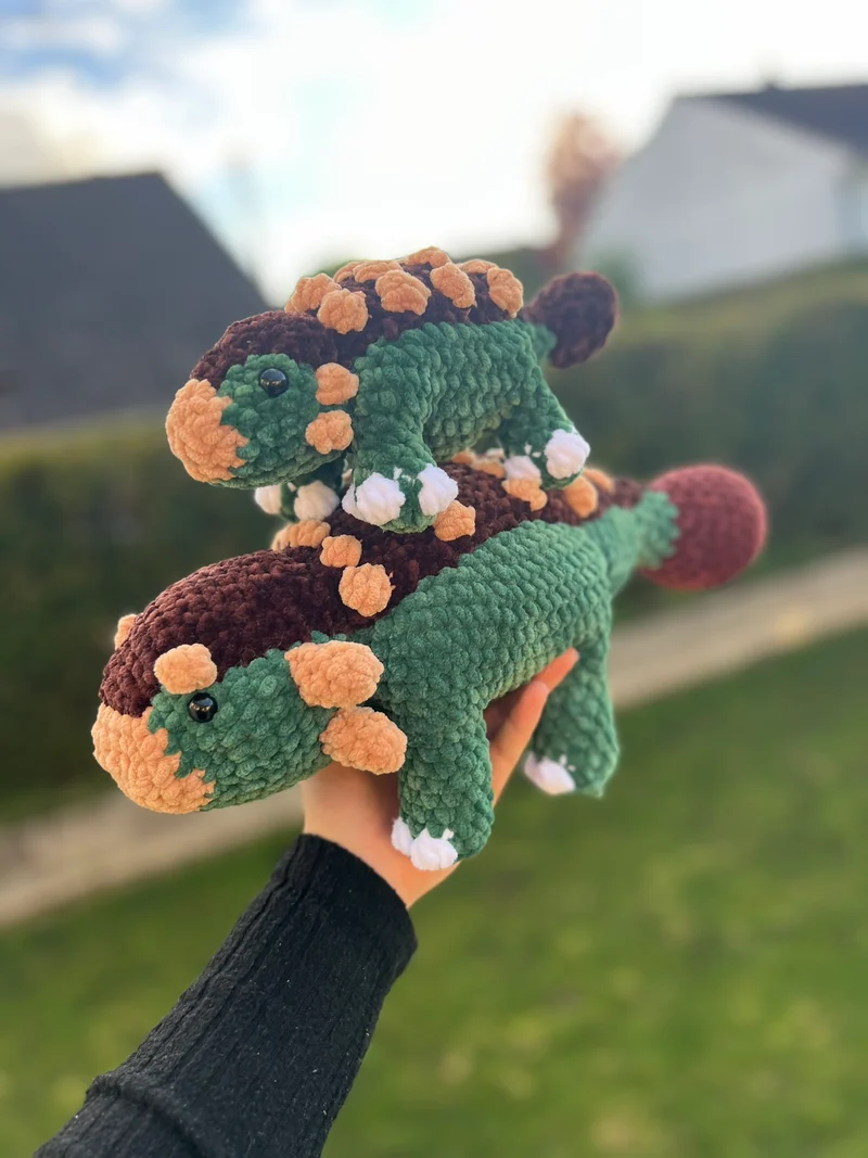 Ankylosaure & bébé ankylo | Patron au crochet - [FR-EN]