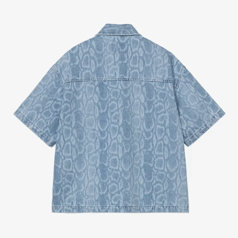 W S/S Snake Lovilia Shirt Blue Bleached