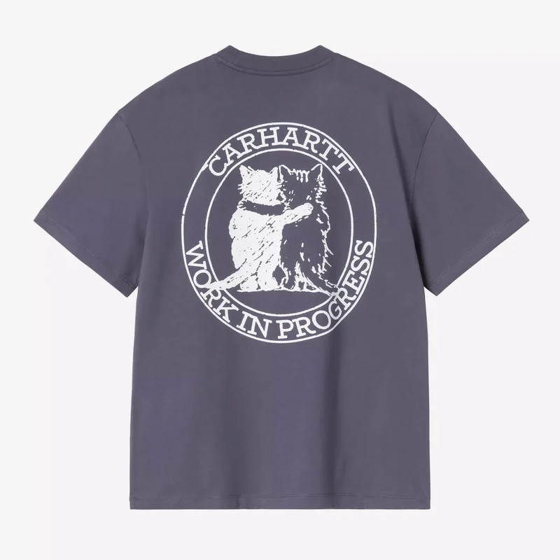 W S/S Hugging Cats T-Shirt Shady Purple