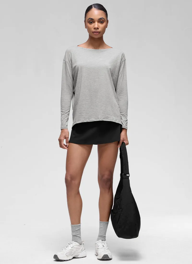 Pima Cotton Boat Neck Long Sleeve