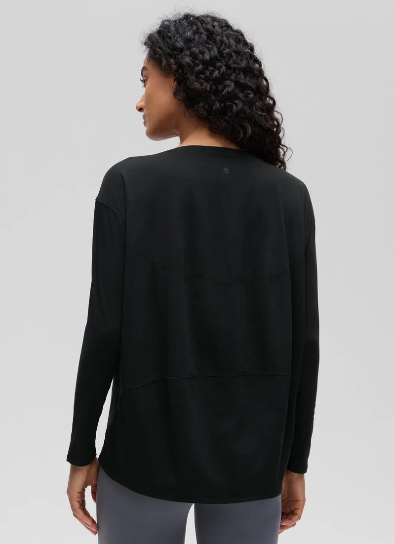 Pima Cotton Boat Neck Long Sleeve
