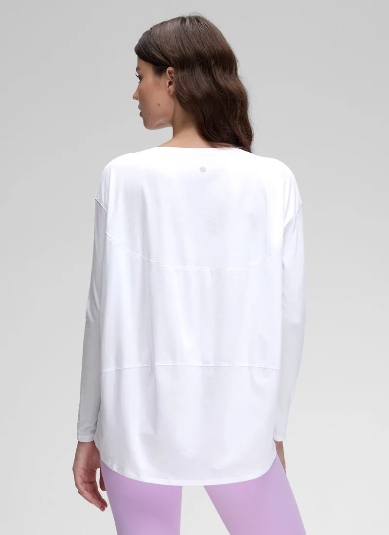 Pima Cotton Boat Neck Long Sleeve