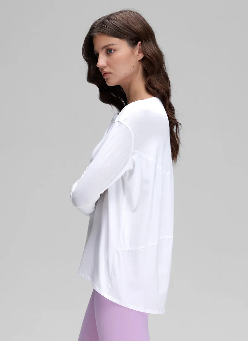 Pima Cotton Boat Neck Long Sleeve