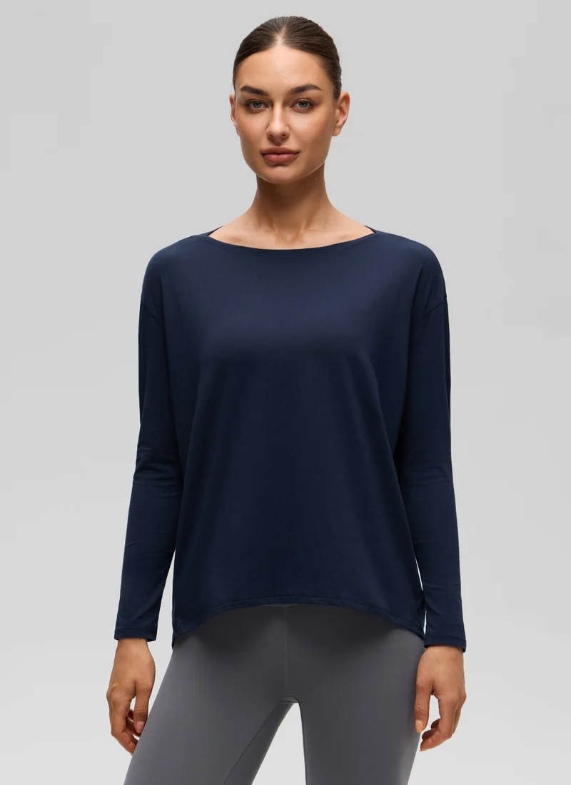Pima Cotton Boat Neck Long Sleeve