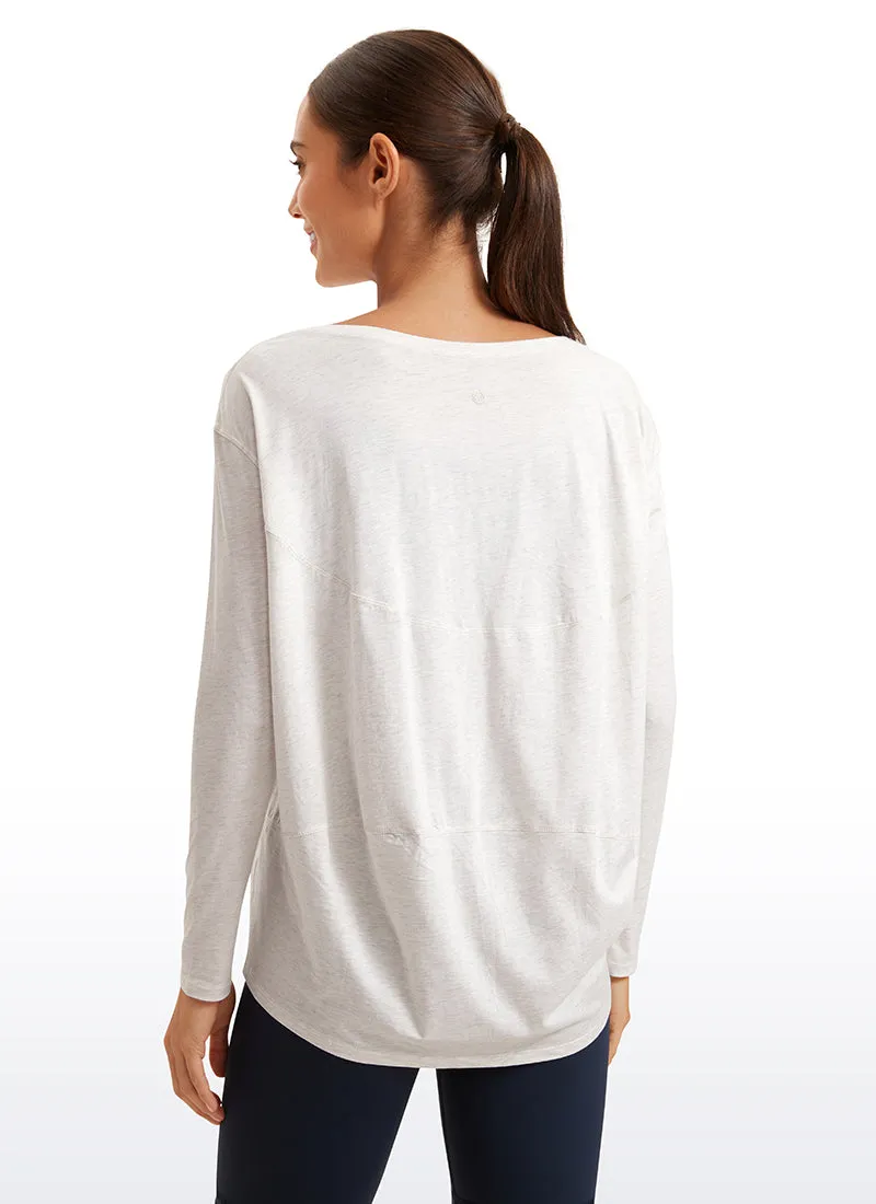 Pima Cotton Boat Neck Long Sleeve