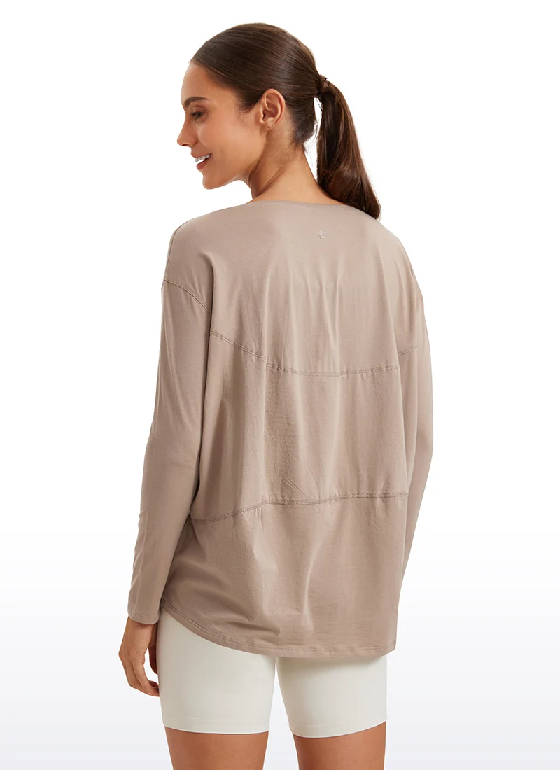 Pima Cotton Boat Neck Long Sleeve