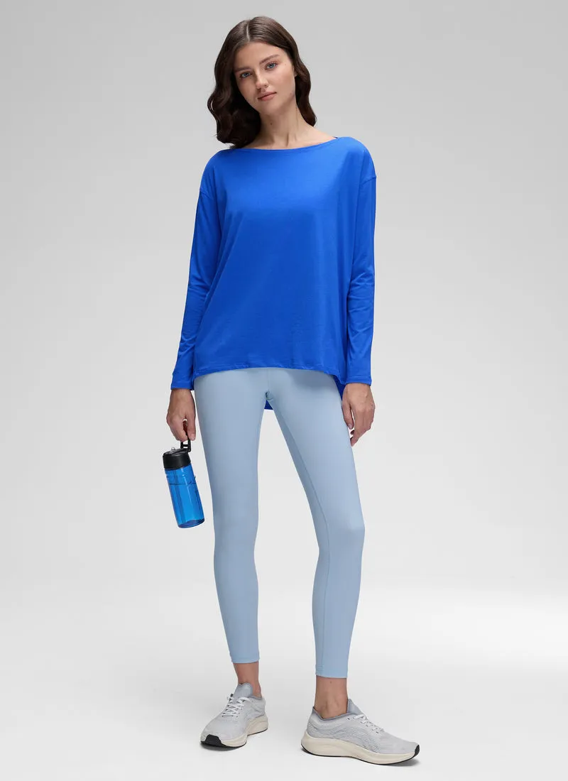 Pima Cotton Boat Neck Long Sleeve