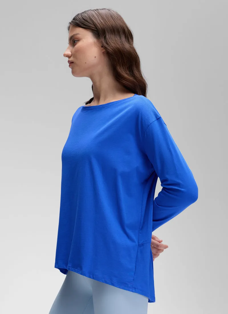 Pima Cotton Boat Neck Long Sleeve