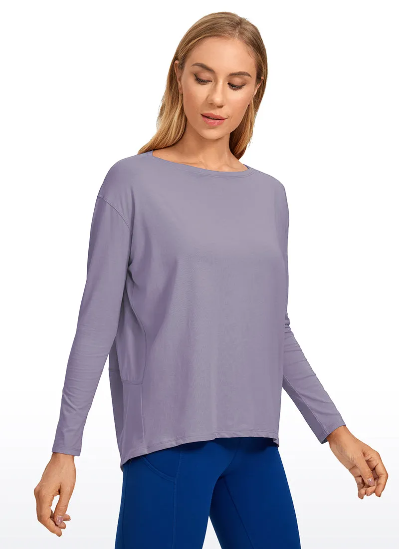 Pima Cotton Boat Neck Long Sleeve