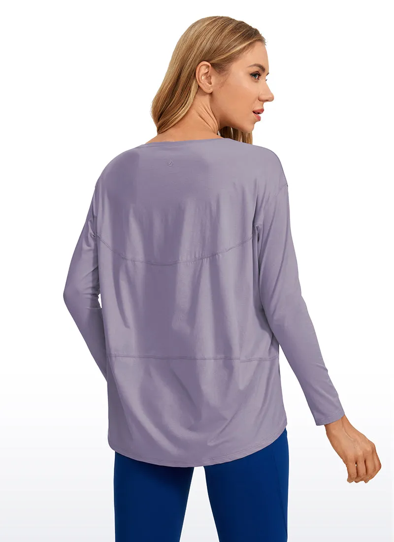 Pima Cotton Boat Neck Long Sleeve