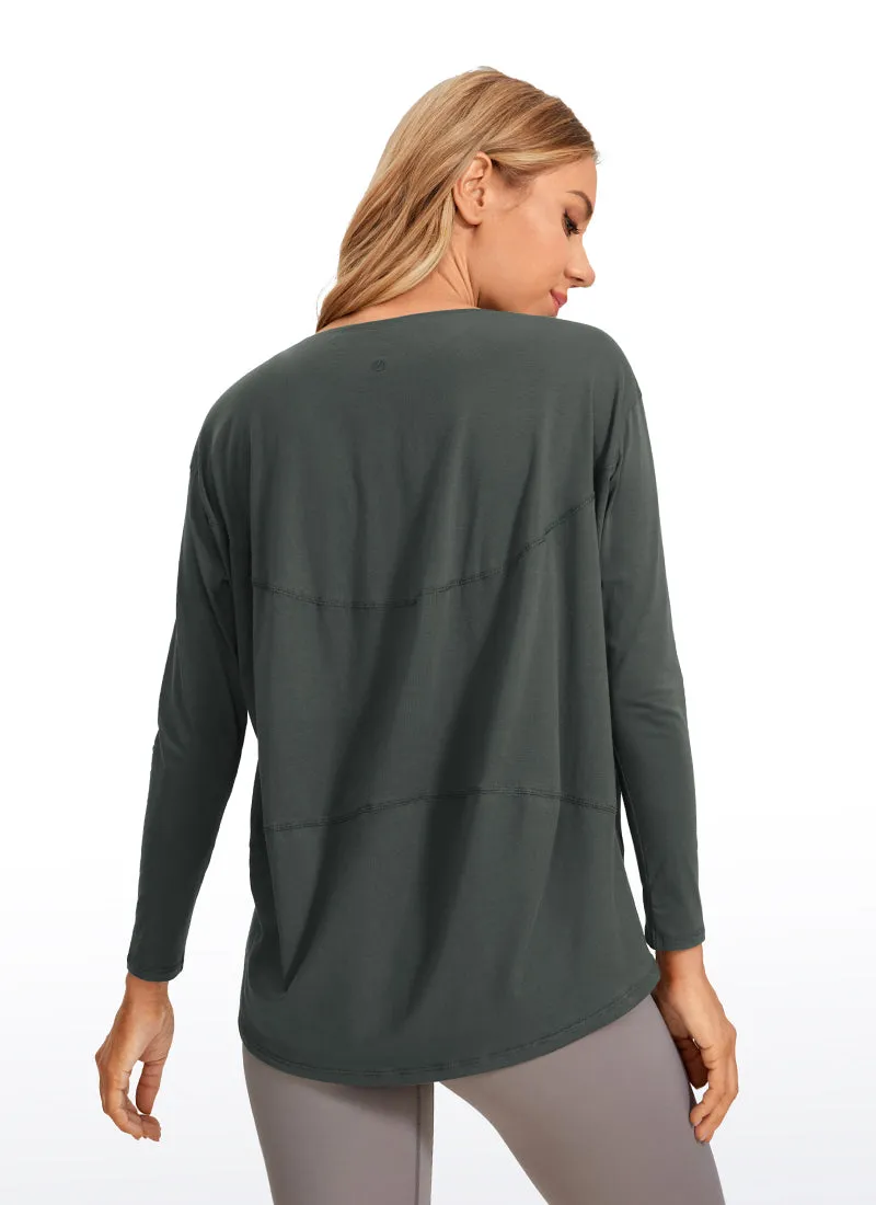 Pima Cotton Boat Neck Long Sleeve