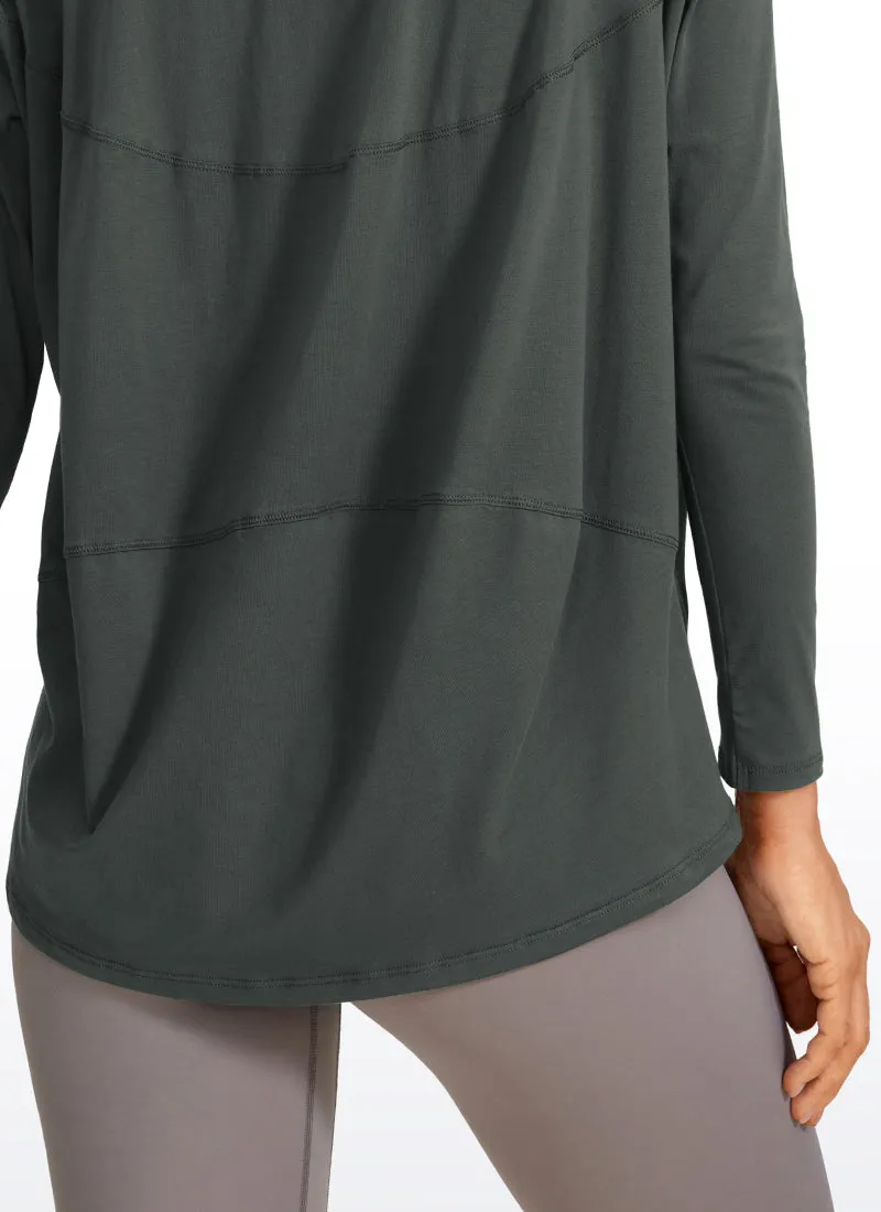 Pima Cotton Boat Neck Long Sleeve