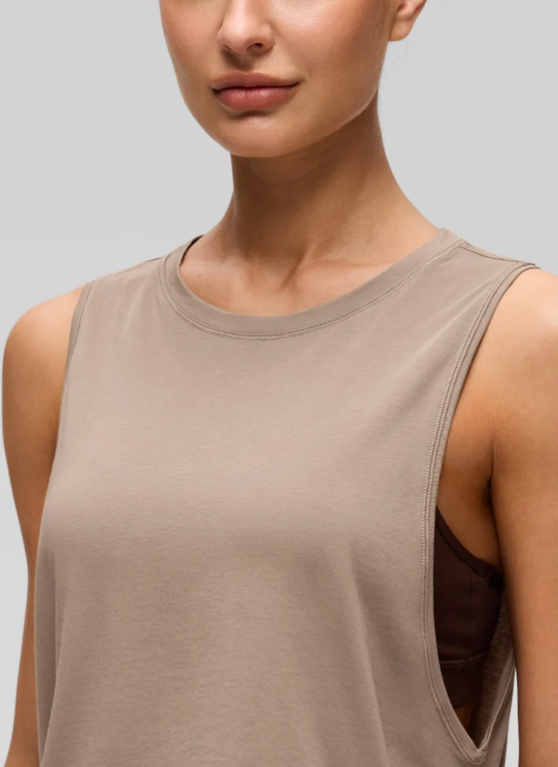Pima Cotton Crop Deep Armhole Tank