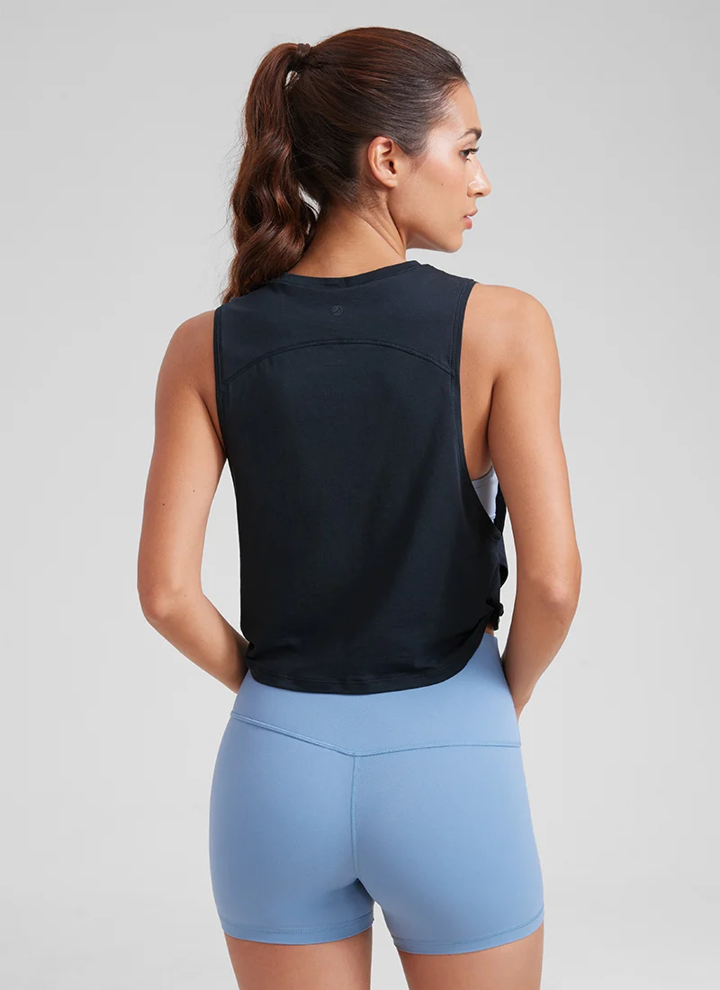 Pima Cotton Crop Deep Armhole Tank