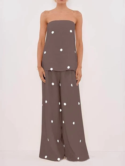 Classic Polka Dot Print Off-Shoulder Tank Top
