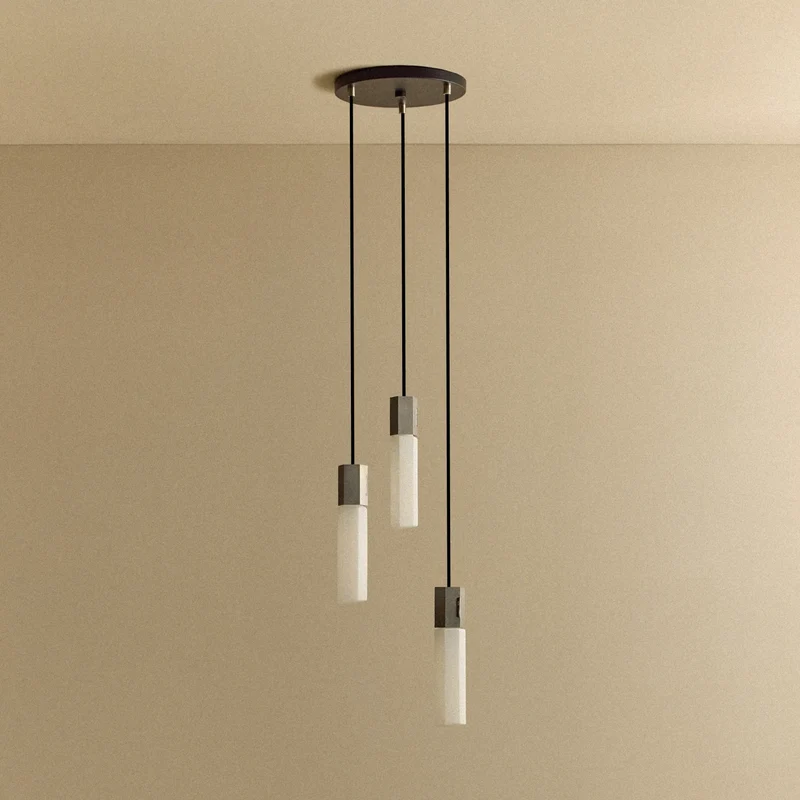 Basalt Triple Pendant in Stainless Steel