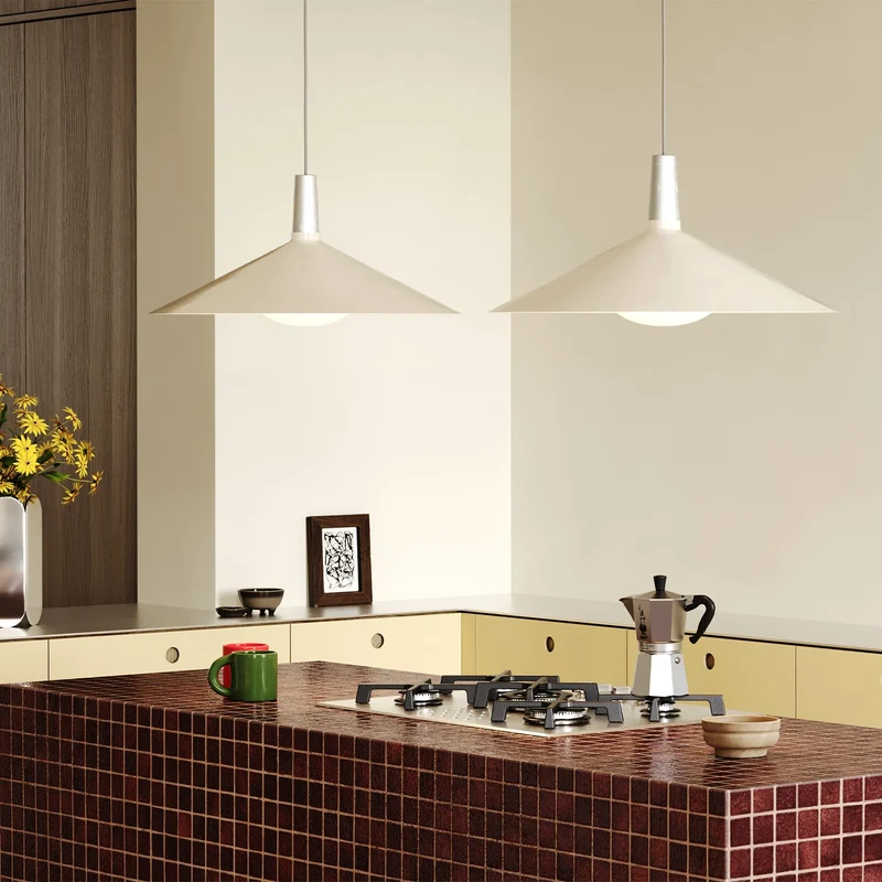 Bower Pendant Light Large in Oyster White