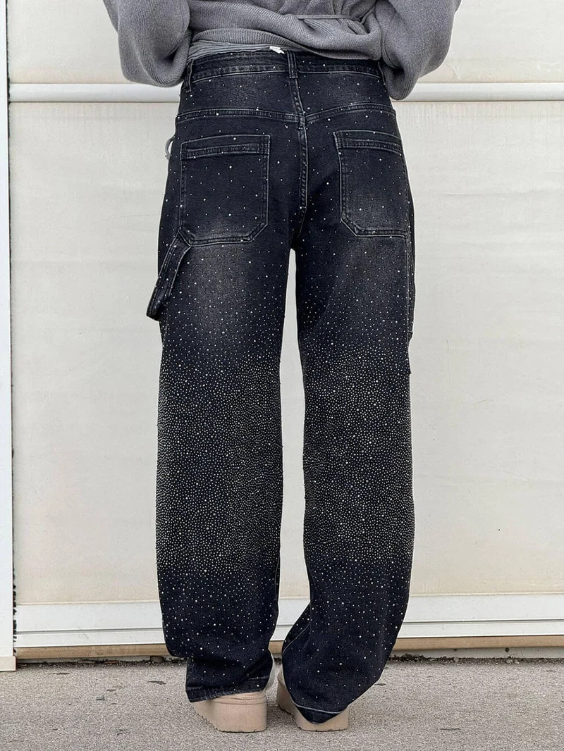 Classic Fashion Balloon Carpenter Shine Denim Jeans