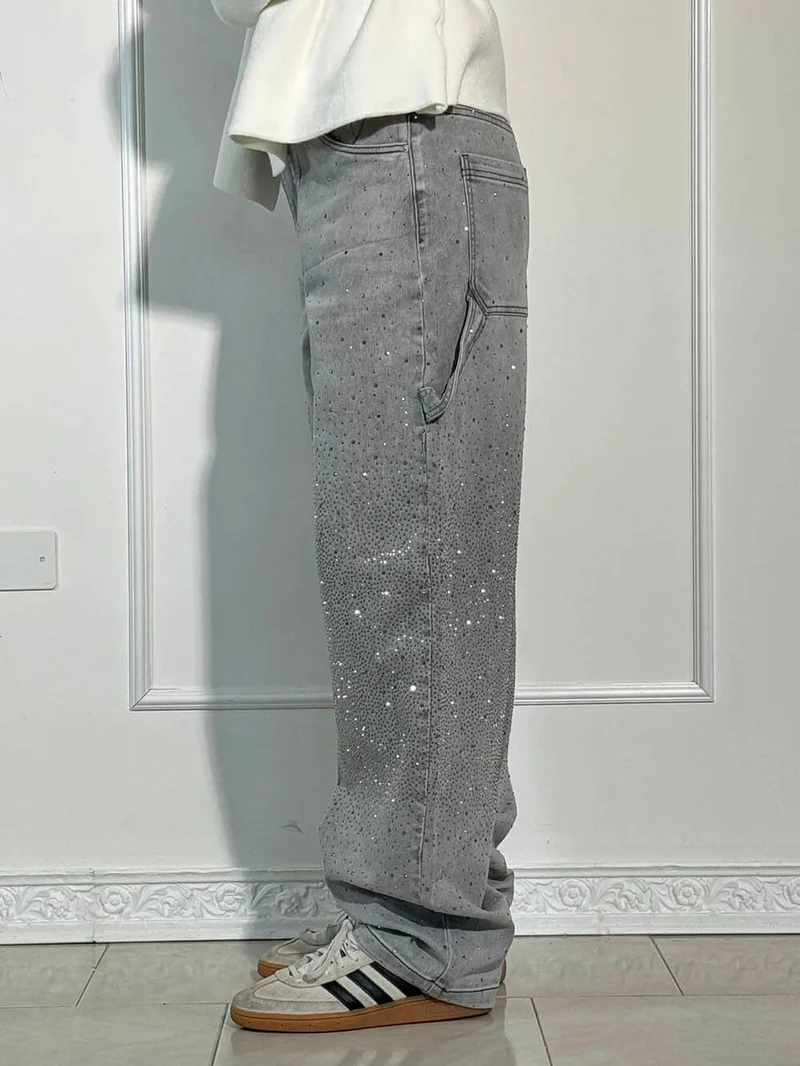 Classic Fashion Balloon Carpenter Shine Denim Jeans