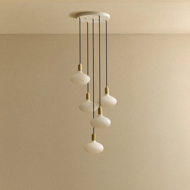 Five Pendant in Brass + Oval II