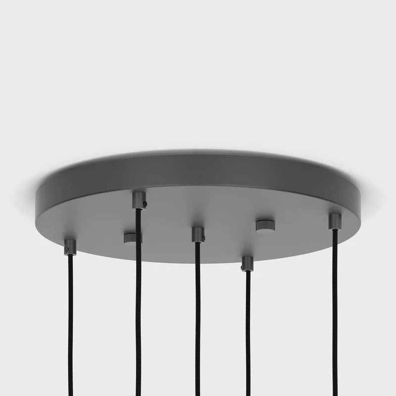 Five Pendant in Graphite + Oval II