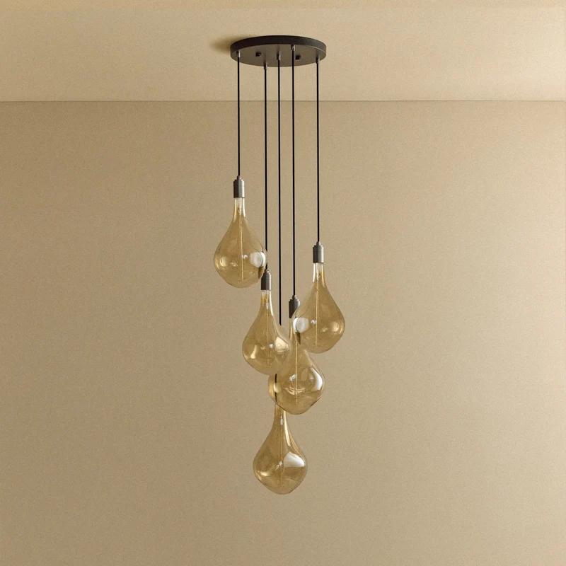 Five Pendant in Graphite + Voronoi III