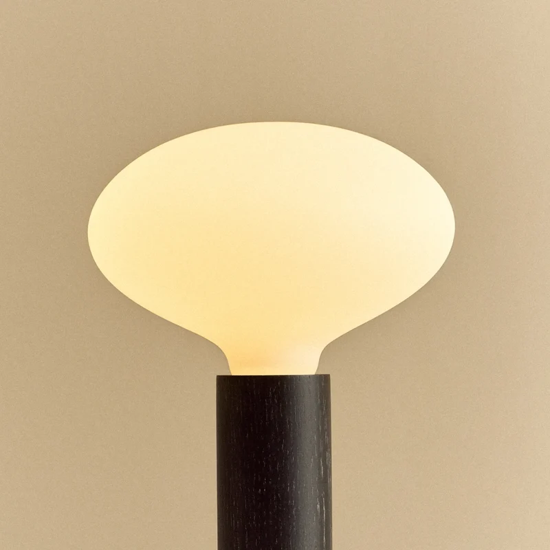 Knuckle Table Lamp in Blackened Oak + Oval